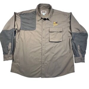 Gamehide Pheasants Forever Shooting Shirt Mens 3XL Tan Hunting Button Down PST